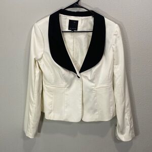 The limited Y2k two tone blazer jacket black white‎